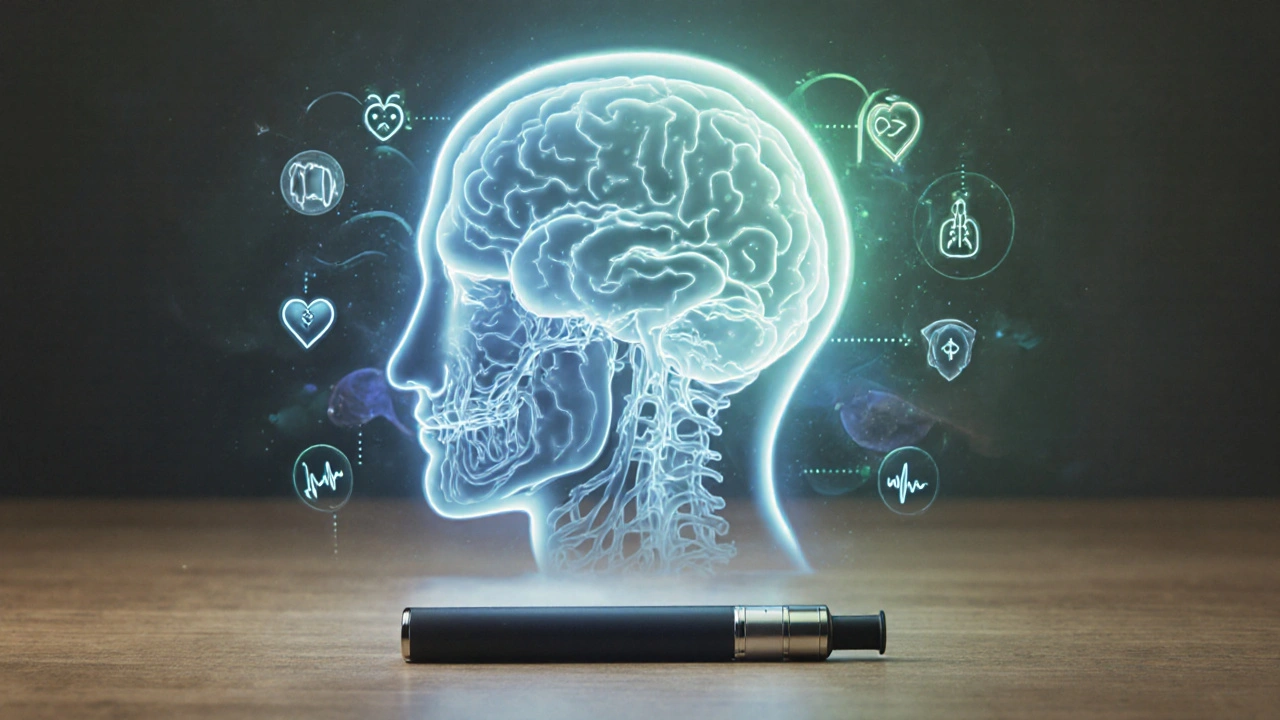 Abstrakte Darstellung des Nervensystems, das CBD-beruhigende Wellen empfängt.