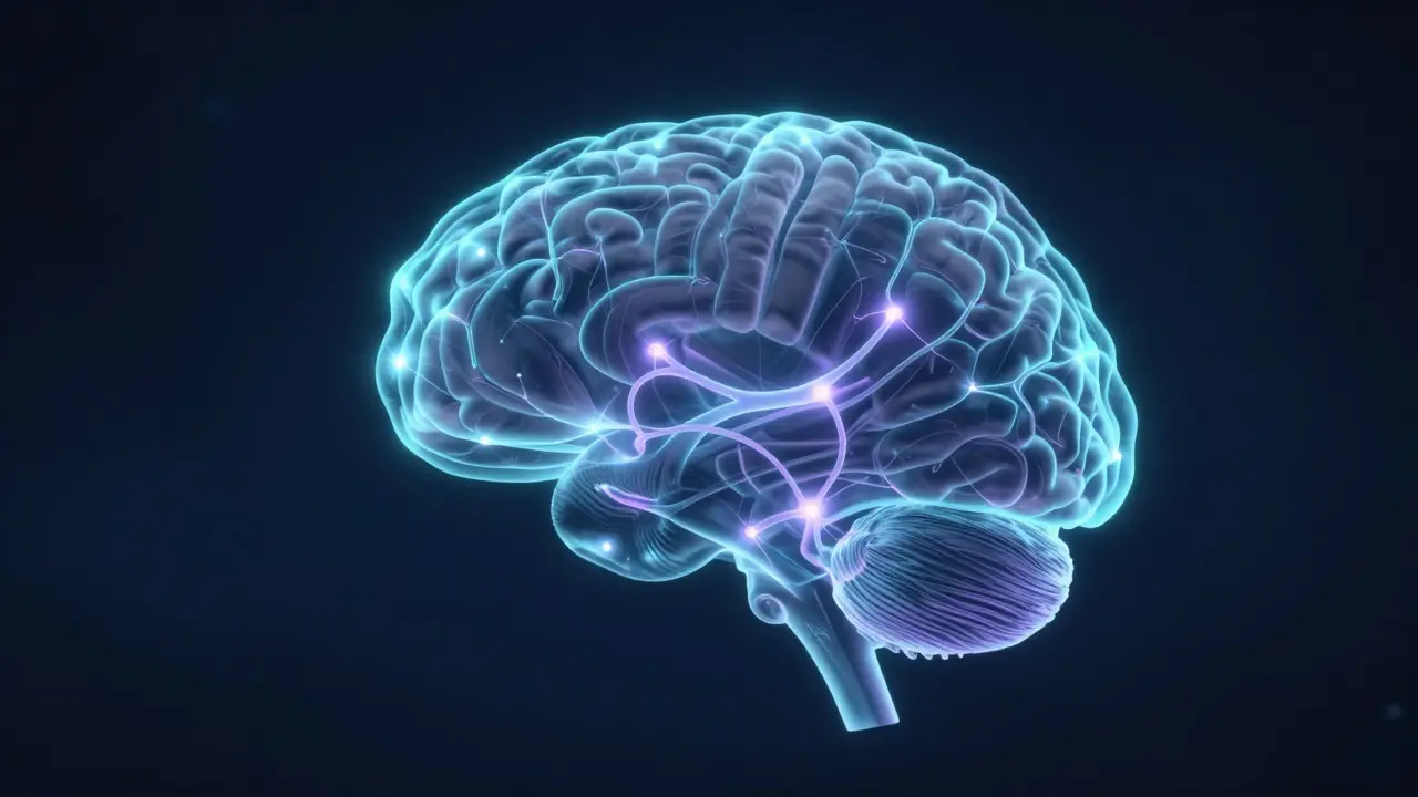 Abstrakte Darstellung des Endocannabinoid-Systems mit beruhigendem Licht