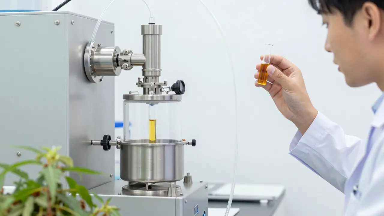 Labortest und CO2-Extraktion von CBD