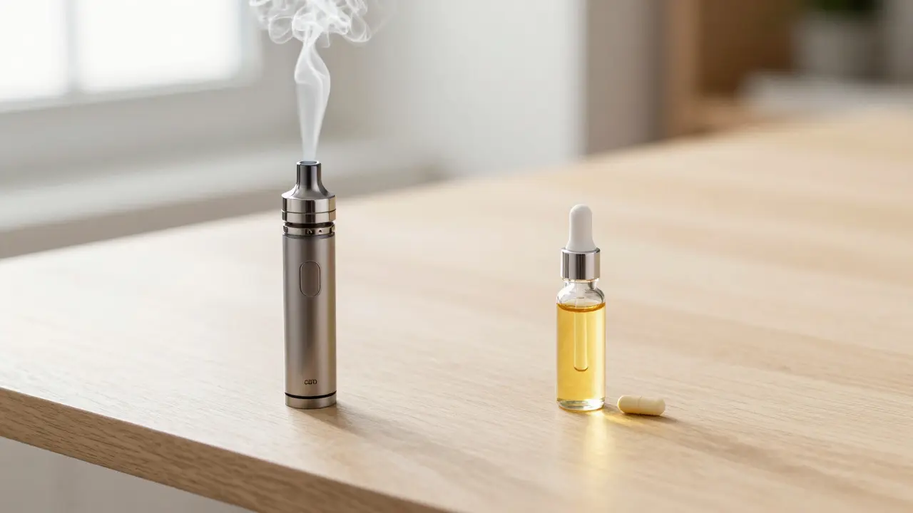Vergleich von Vaporizer und CBD-Öl zur Darstellung der Wirkungsgeschwindigkeit