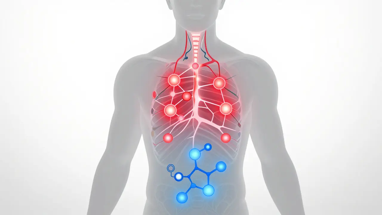 Abstrakte Darstellung des Endocannabinoid-Systems mit Nervosität