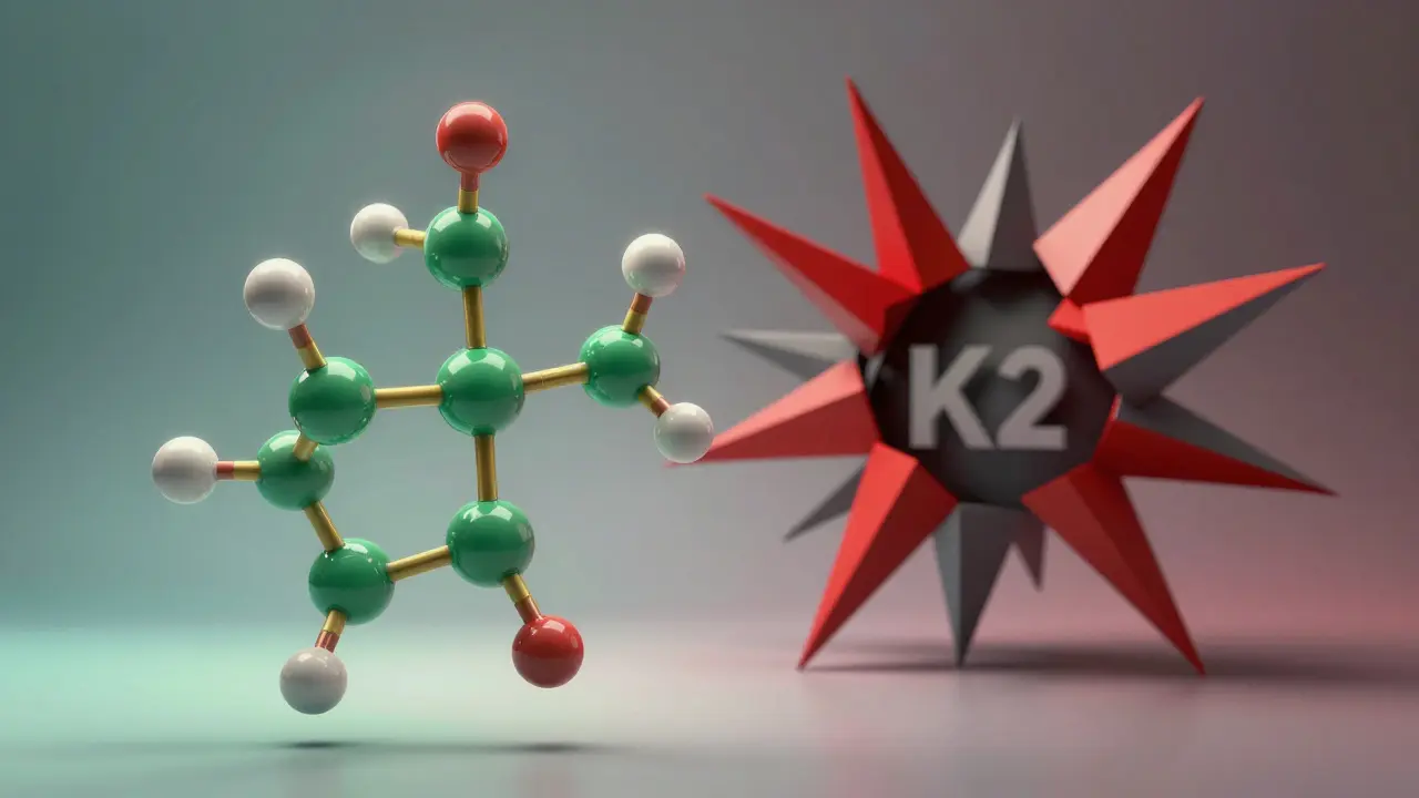 Kontrast zwischen natürlicher Molekülstruktur und gefährlichen Synthetik-Chemikalien