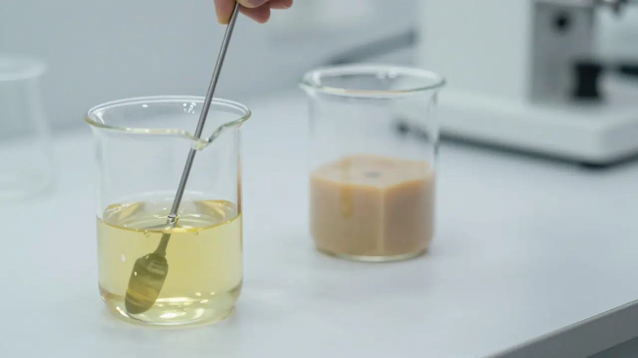 Labor-Szene: Rühren von Öl für Crumble vs. ruhiges Abkühlen für Shatter