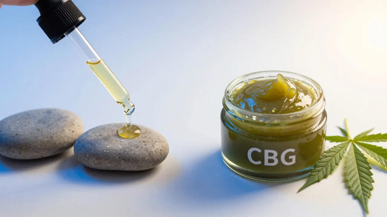 Vergleich von CBD-Öl und CBG-Balsam mit unterschiedlicher Beleuchtung